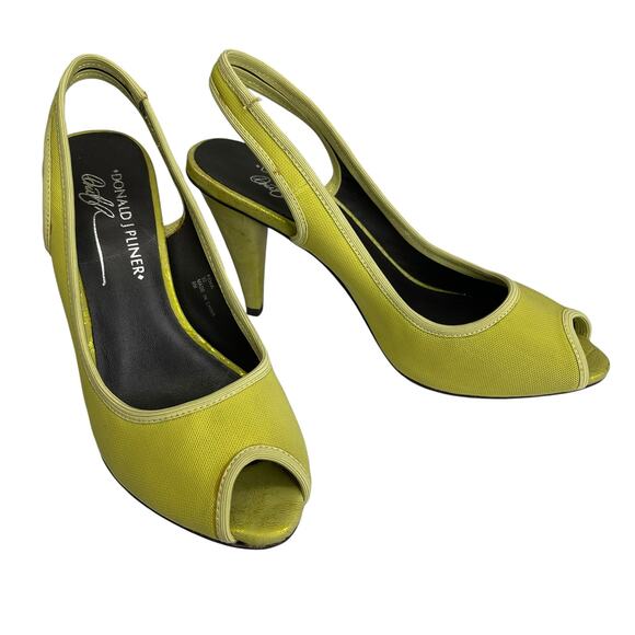 Donald J Pliner Fenia Slingback Open Toe Pump US Size 6 M Green - Picture 1 of 9